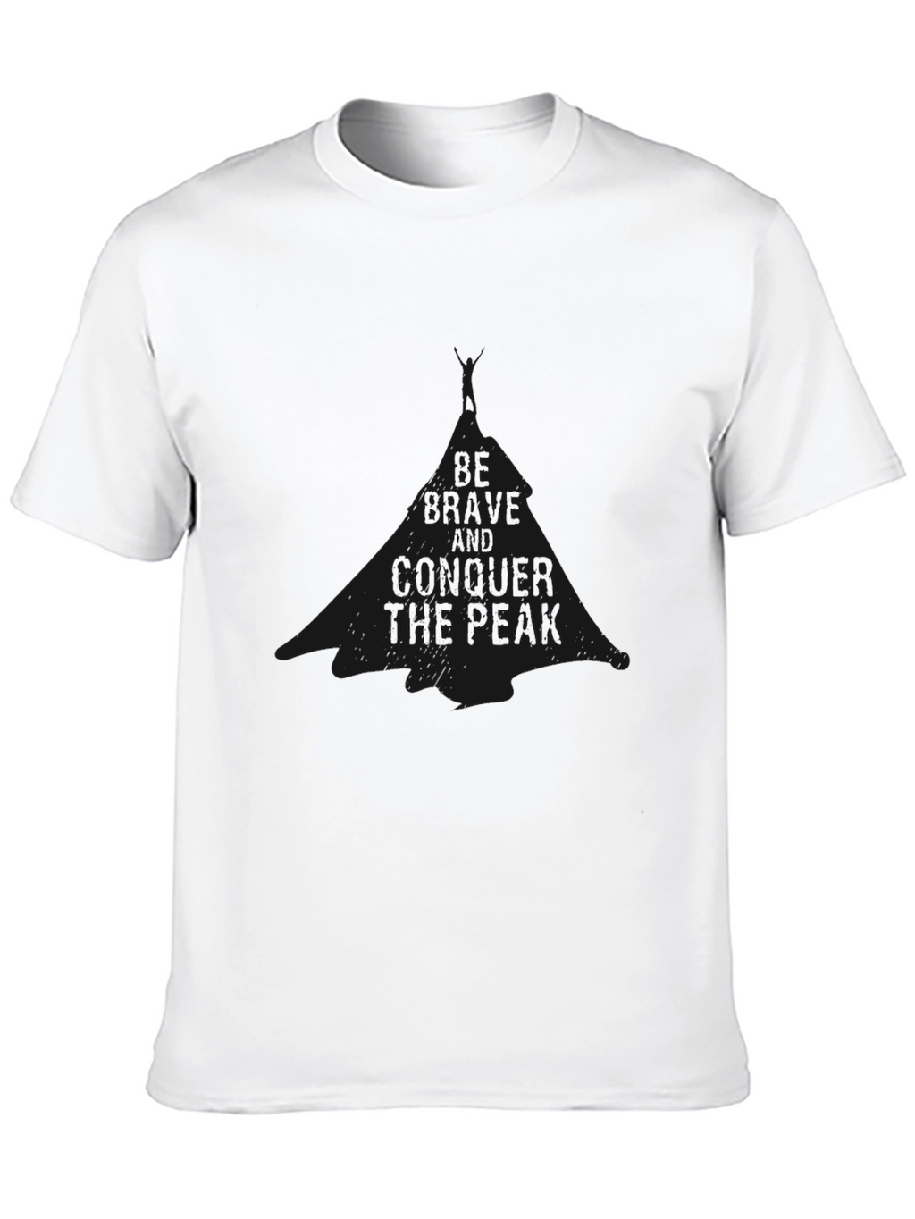 Be Brave Conquer the Peak Black Graphic Tee