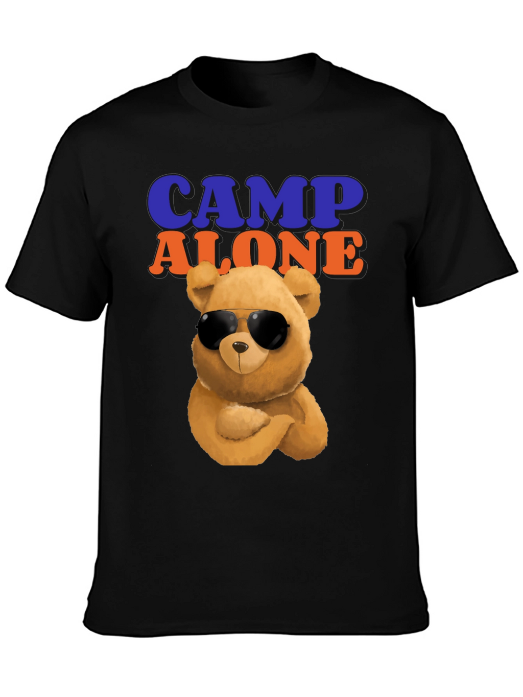 Camp Alone T-Shirt with Cool Bear Graphic