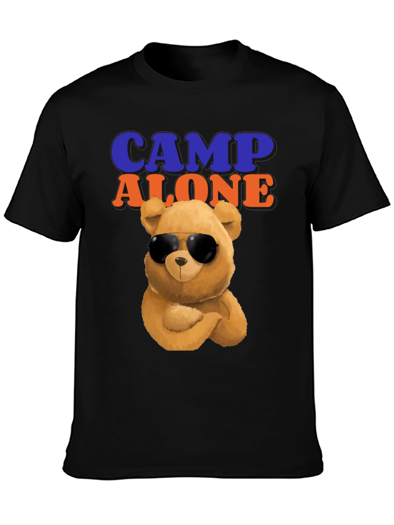 Camp Alone T-Shirt with Cool Bear Graphic