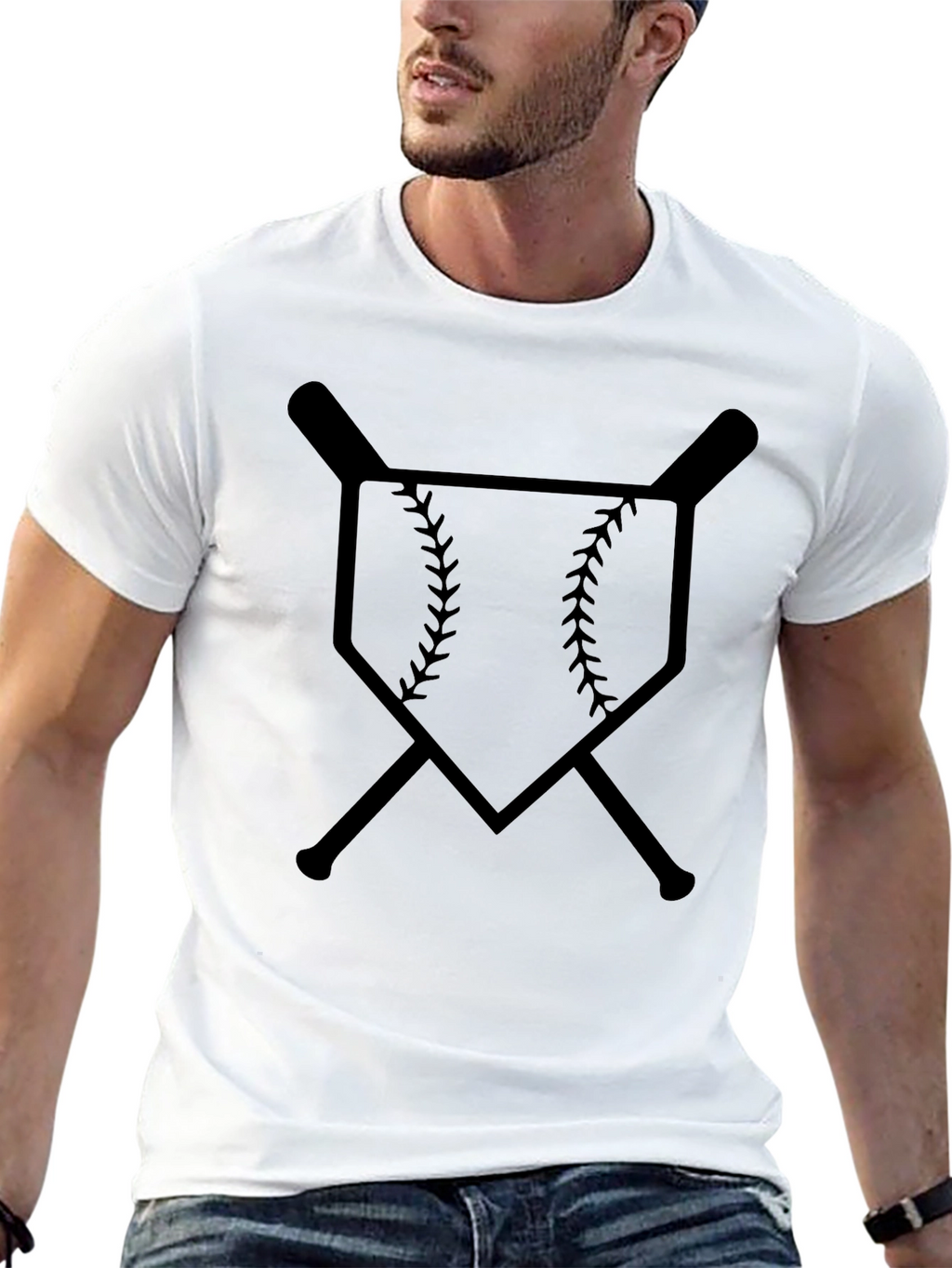 Baseball Bats & Home Plate Graphic Tee - Black