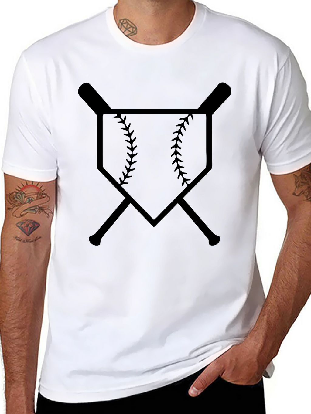 Baseball Bats & Home Plate Graphic Tee - Black