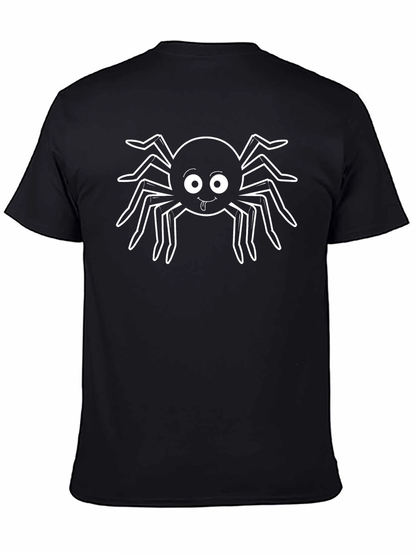 Cute Cartoon Spider Black T-Shirt