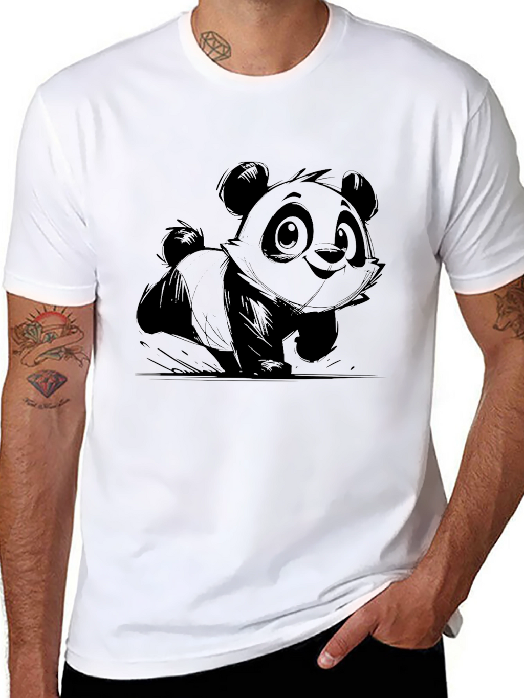 Panda Graphic Black T-Shirt - Casual Style