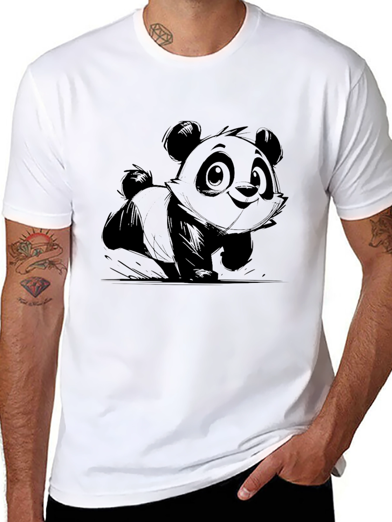 Panda Graphic Black T-Shirt - Casual Style