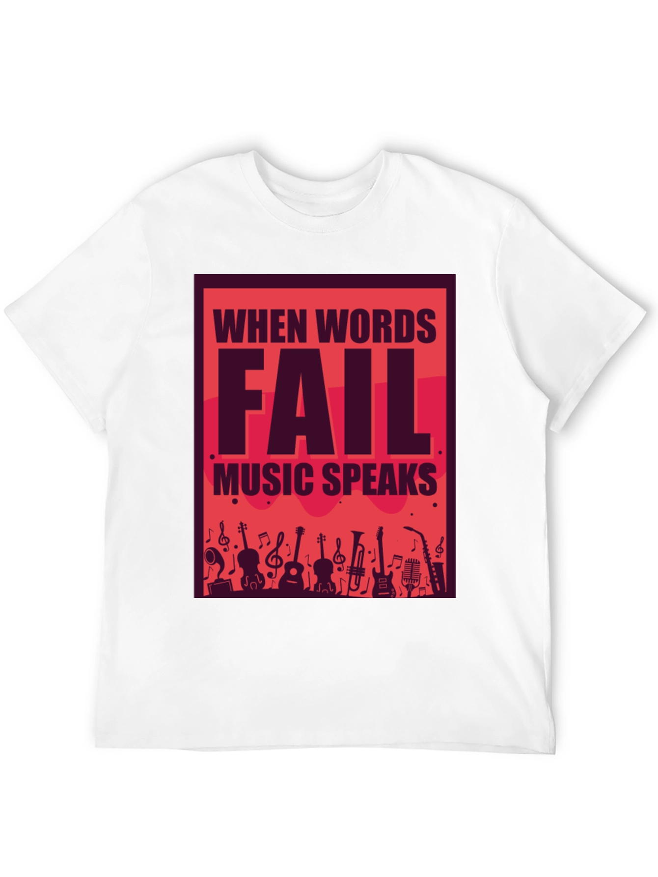 Music Speaks Graphic Tee - Black Cotton T-Shirt