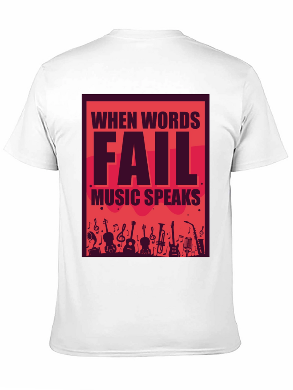 Music Speaks Graphic Tee - Black Cotton T-Shirt