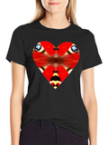 Butterfly Heart Graphic Black Tee