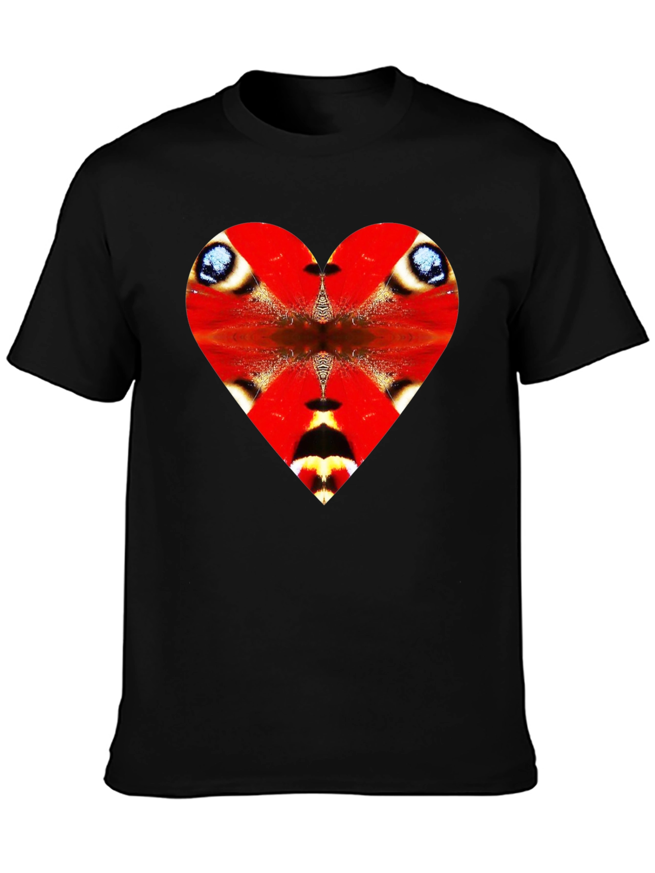 Butterfly Heart Graphic Black Tee