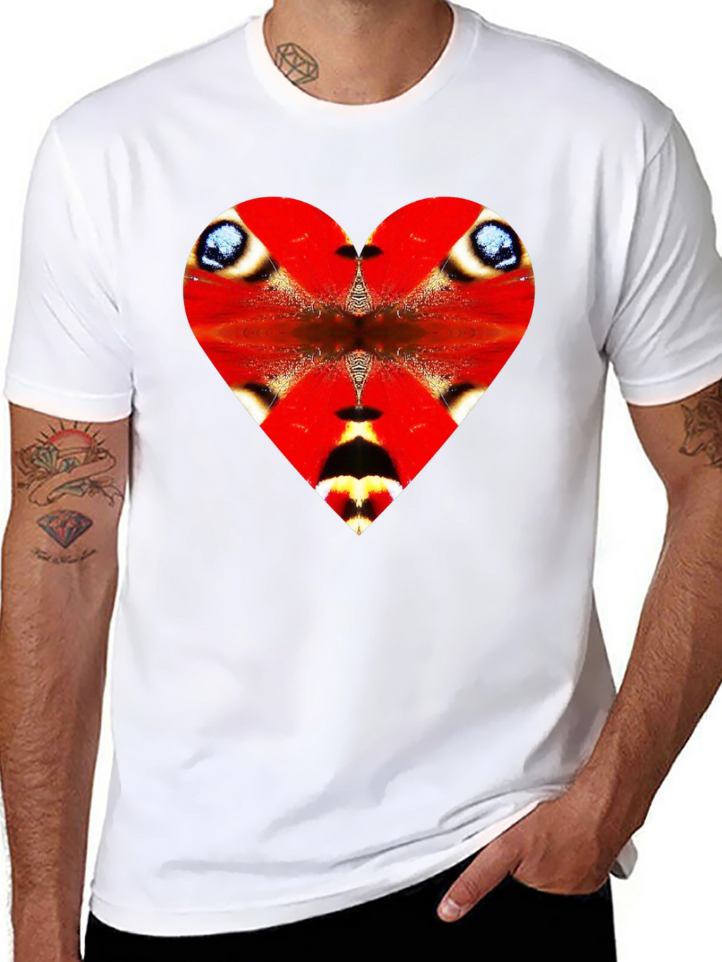 Butterfly Heart Graphic Black Tee