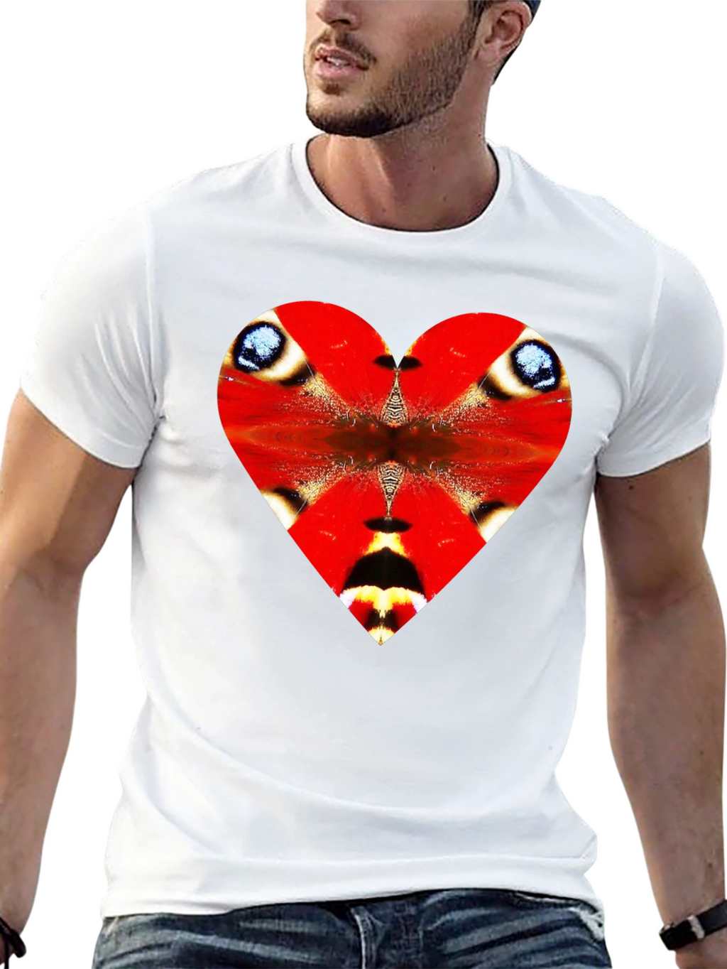 Butterfly Heart Graphic Black Tee