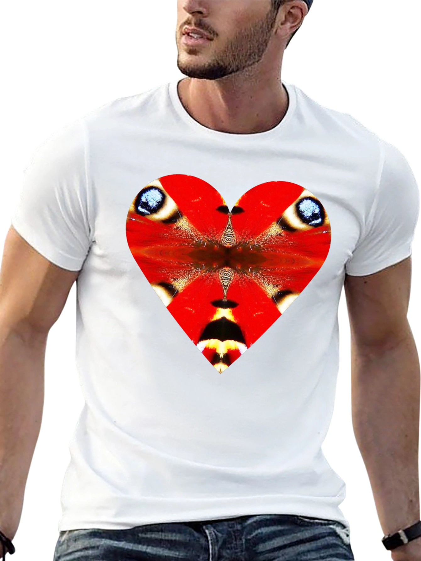 Butterfly Heart Graphic Black Tee