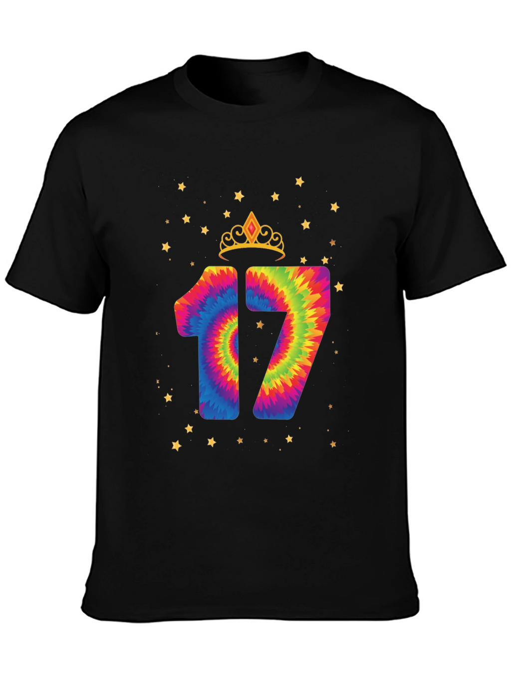 Fun 17th Birthday Tie-Dye Graphic Tee