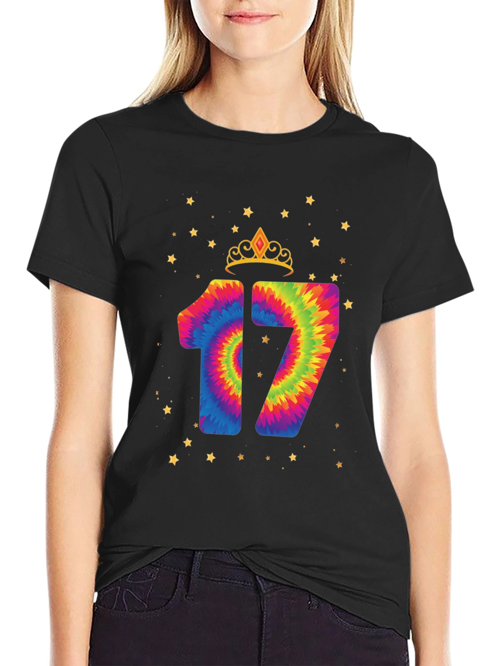 Fun 17th Birthday Tie-Dye Graphic Tee