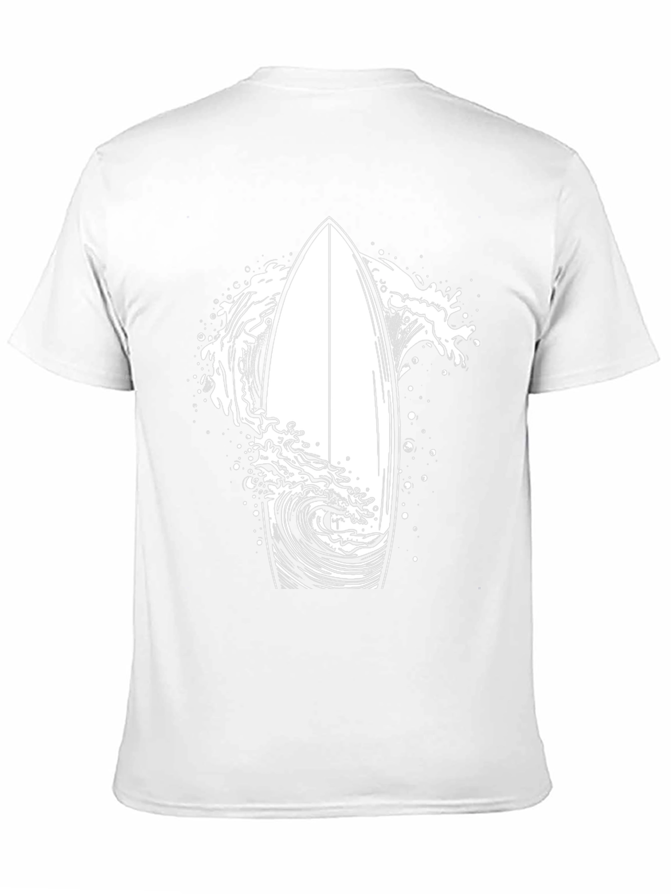 Surfboard Wave Graphic Tee - Black Cotton