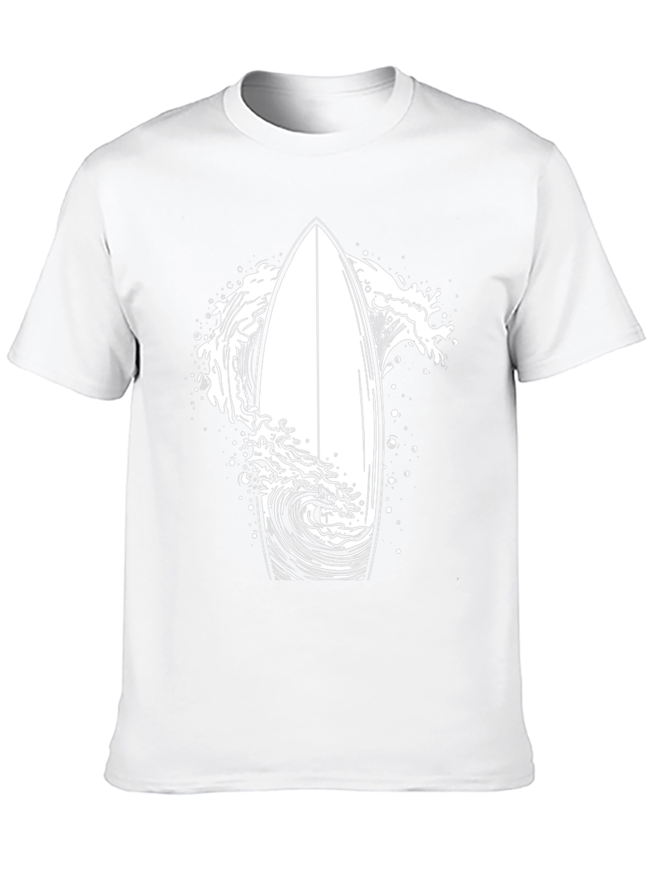 Surfboard Wave Graphic Tee - Black Cotton