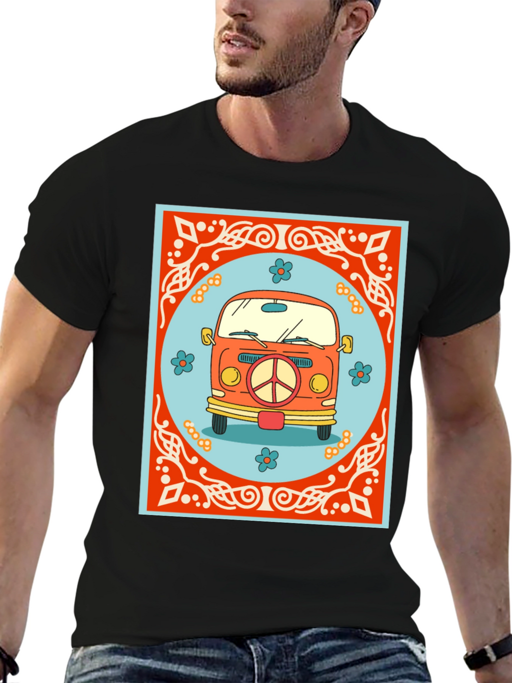Retro Hippie Van Graphic T-Shirt