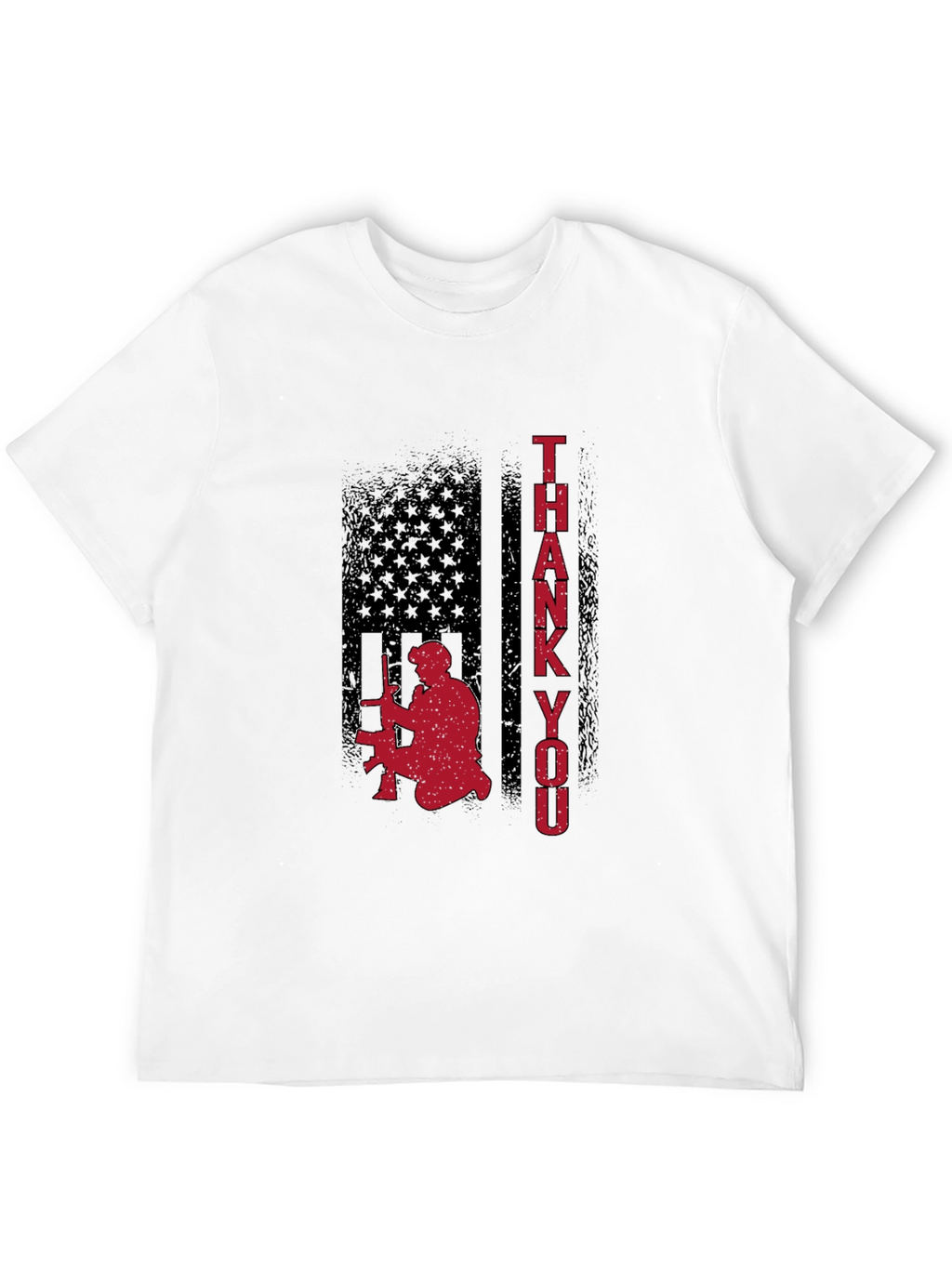 Patriotic American Flag Thank You Graphic Tee