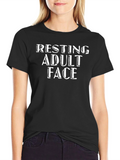 Resting Adult Face Funny Graphic T-Shirt