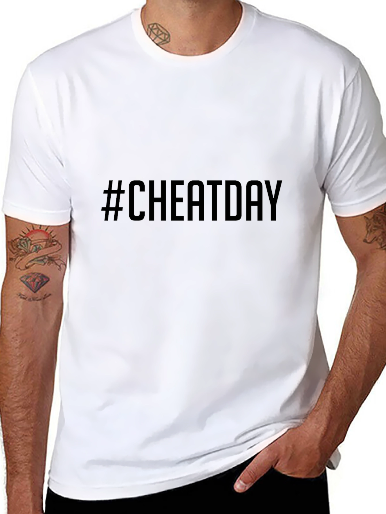 Cheat Day T-Shirt - Black Casual Tee