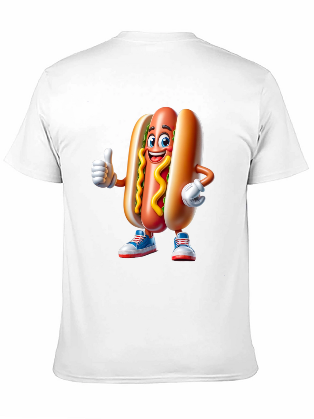 Cartoon Hotdog Graphic Tee - Fun Novelty Shirt