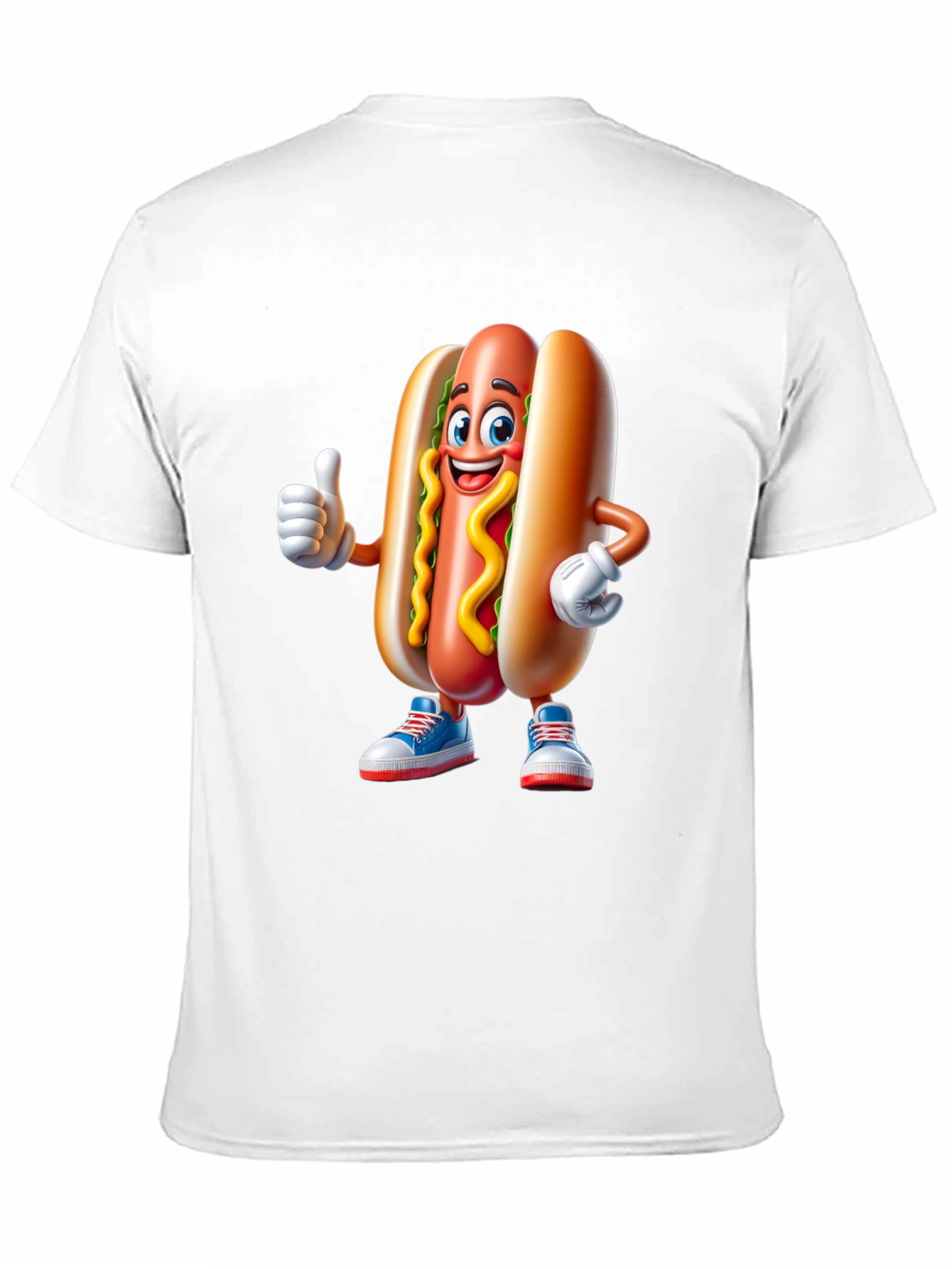 Cartoon Hotdog Graphic Tee - Fun Novelty Shirt
