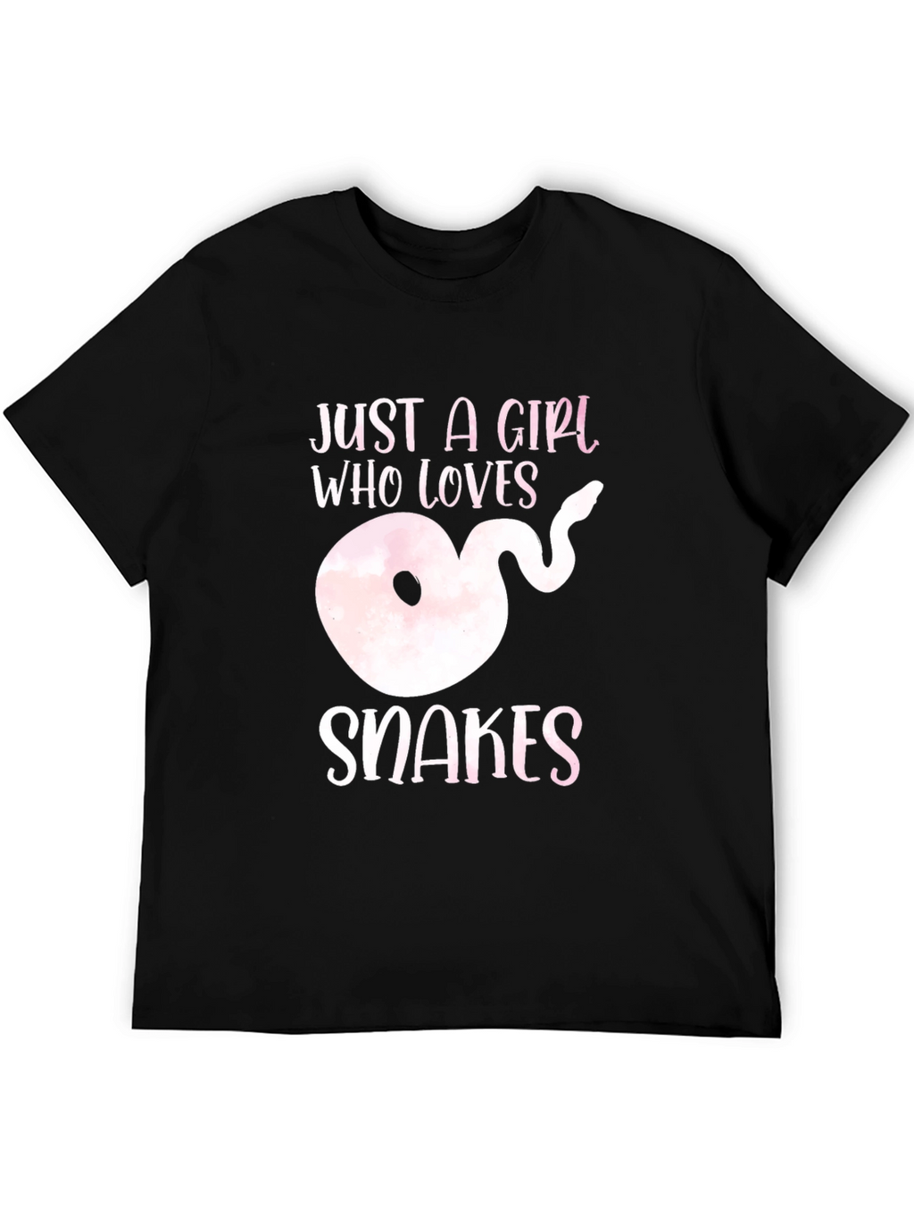 Girl Who Loves Snakes Black T-Shirt
