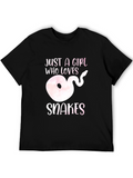 Girl Who Loves Snakes Black T-Shirt