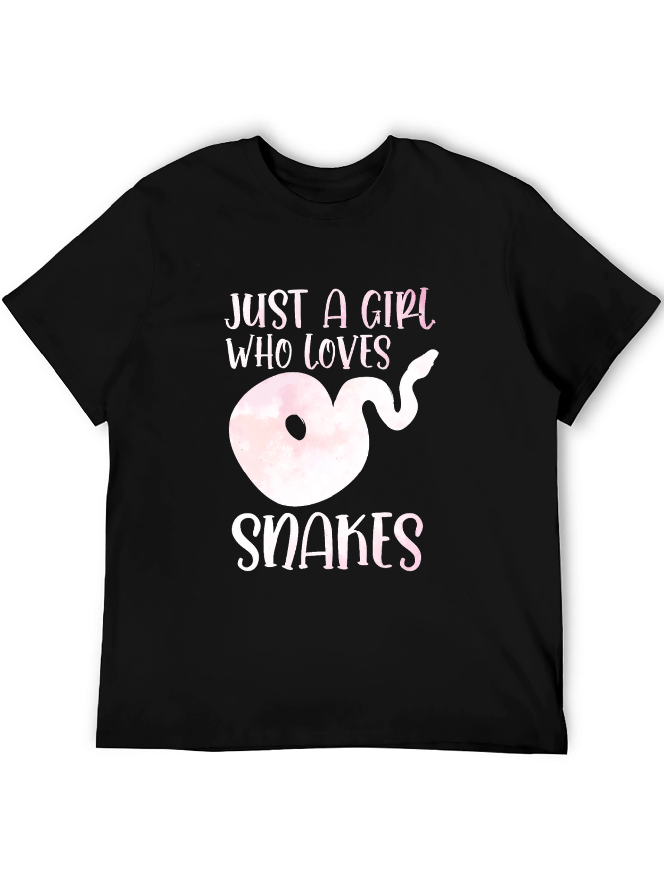 Girl Who Loves Snakes Black T-Shirt
