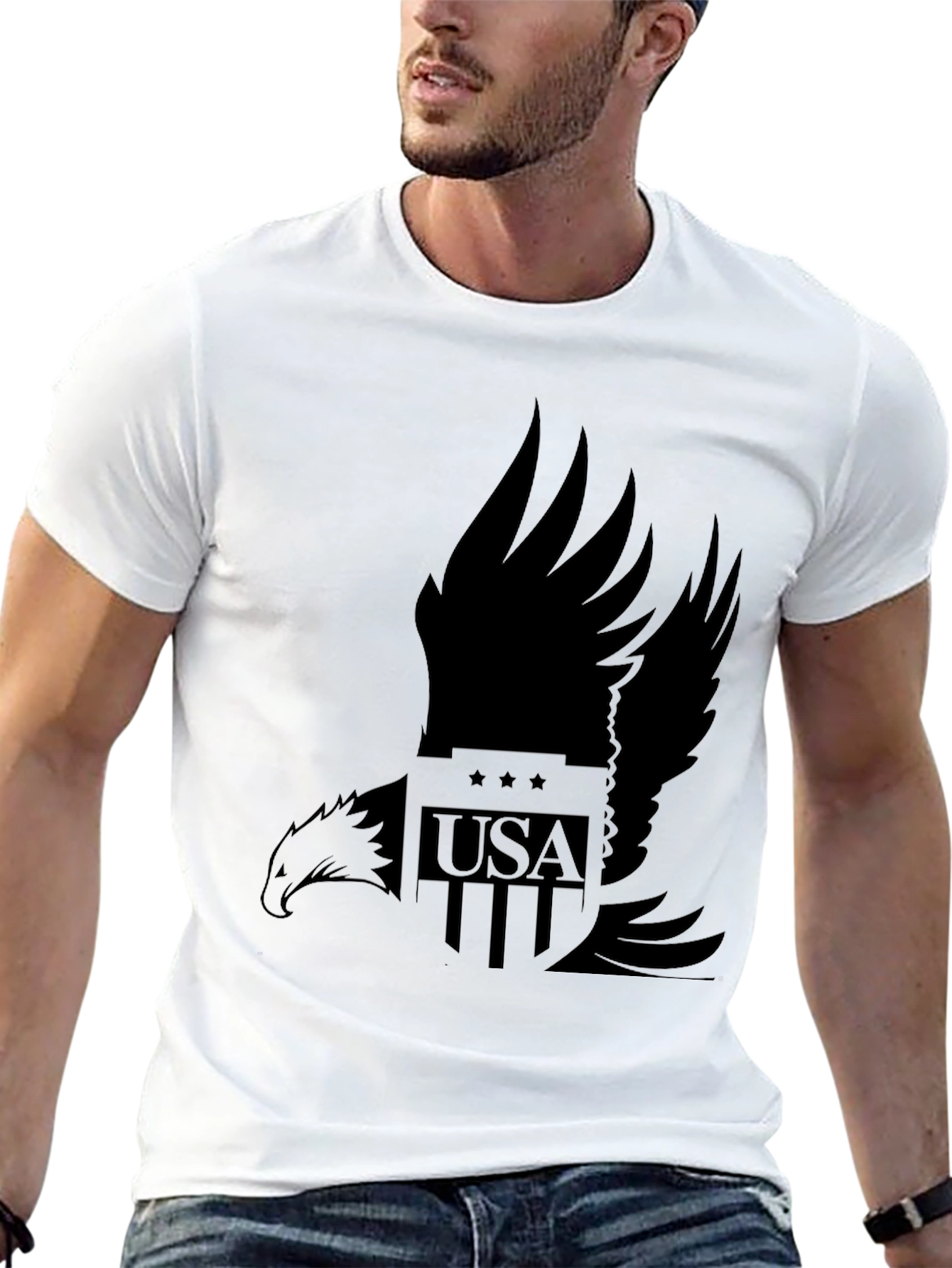 USA Eagle Graphic T-Shirt - Black