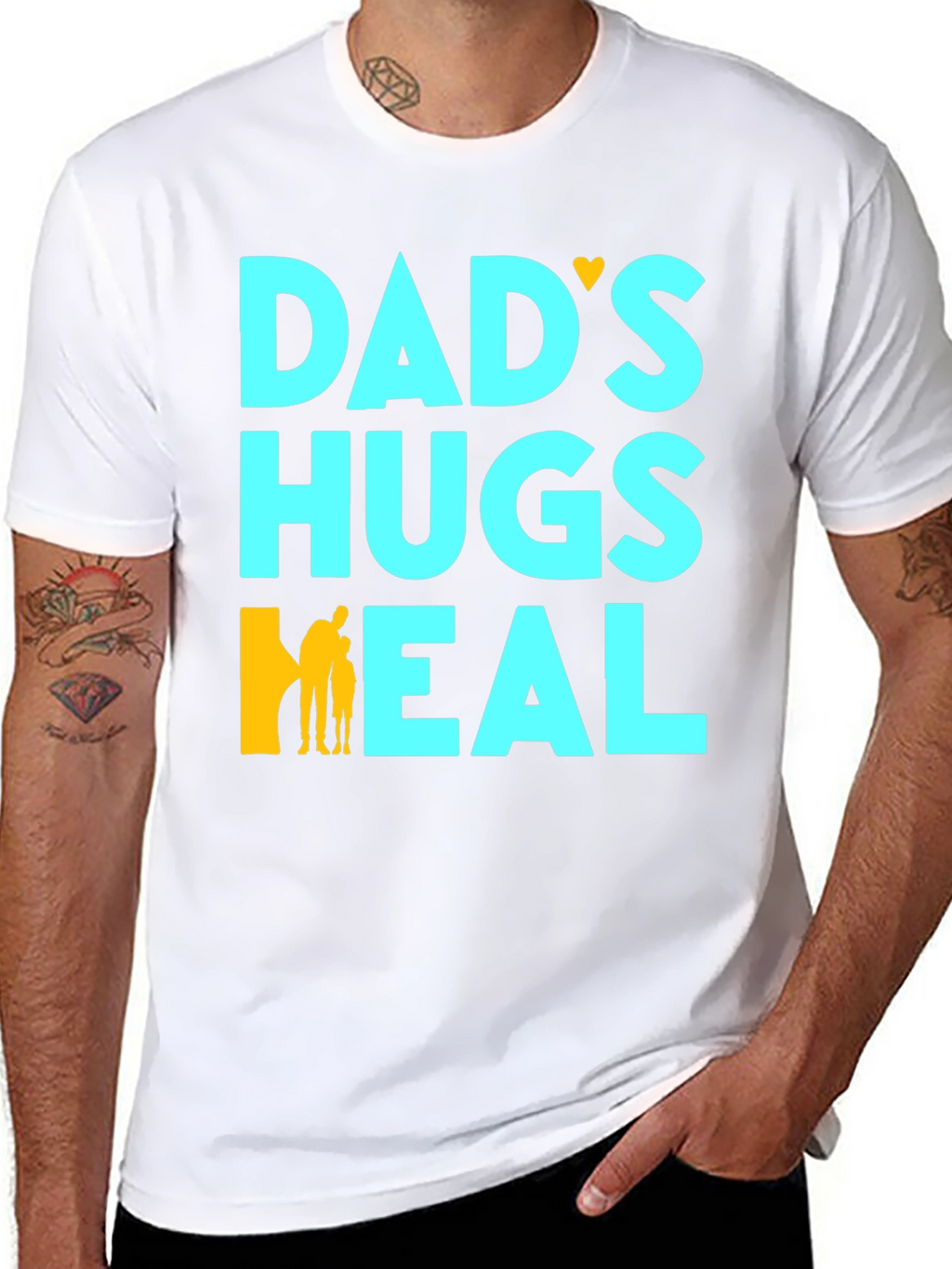 Dads Hugs Heal Black T-Shirt