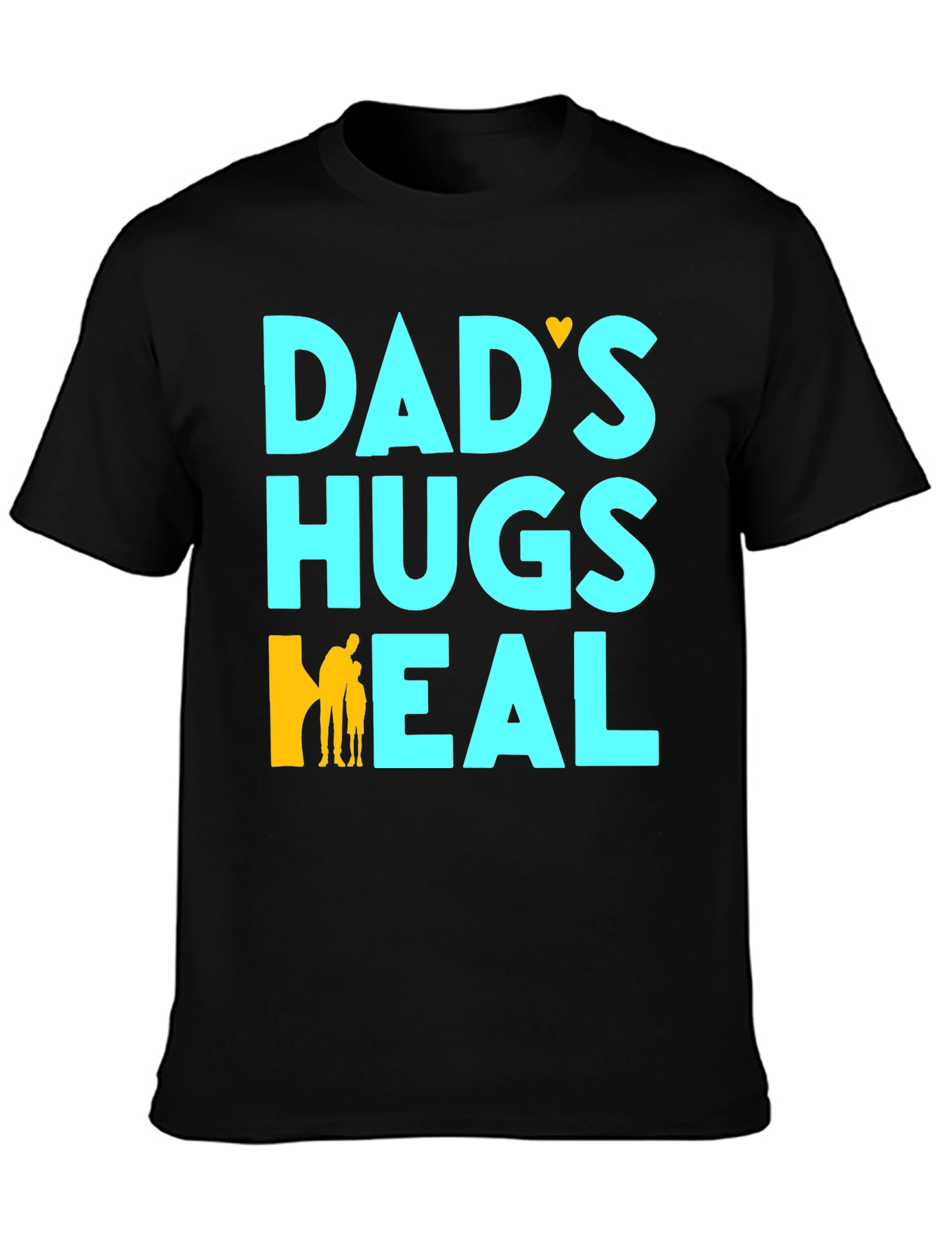 Dads Hugs Heal Black T-Shirt