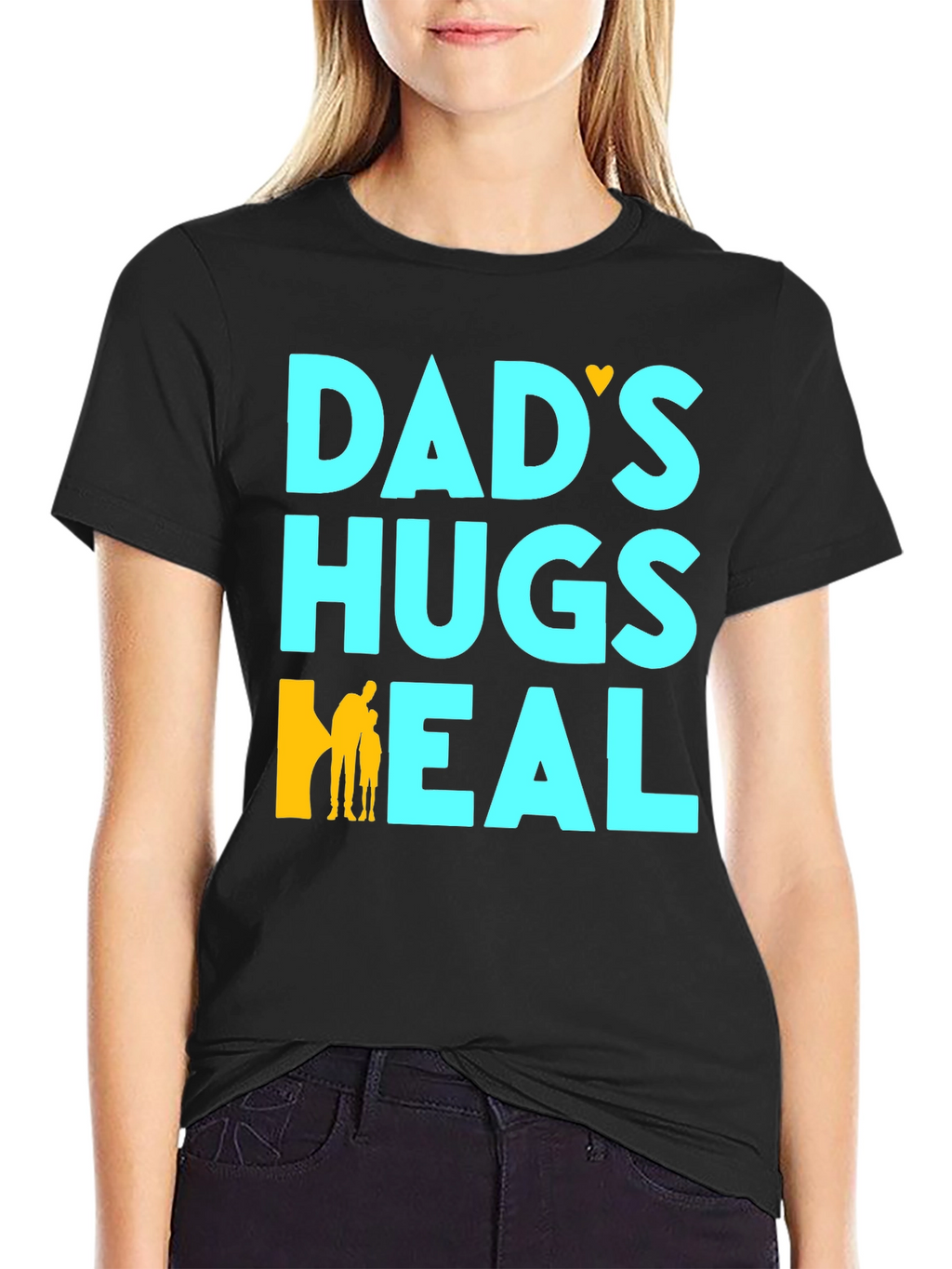 Dads Hugs Heal Black T-Shirt