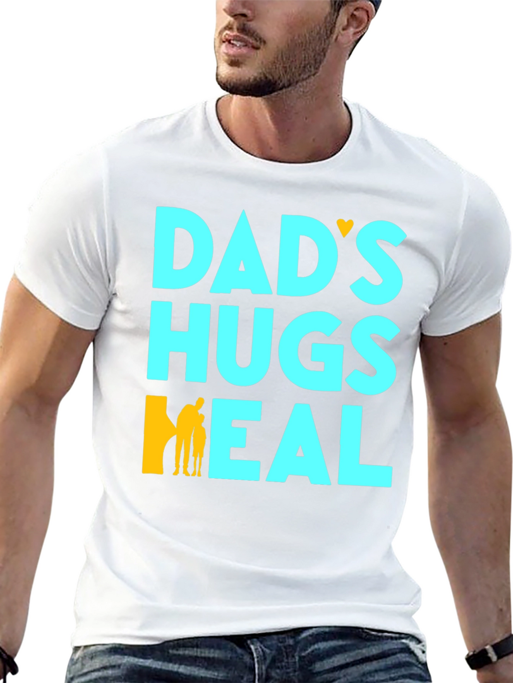 Dads Hugs Heal Black T-Shirt