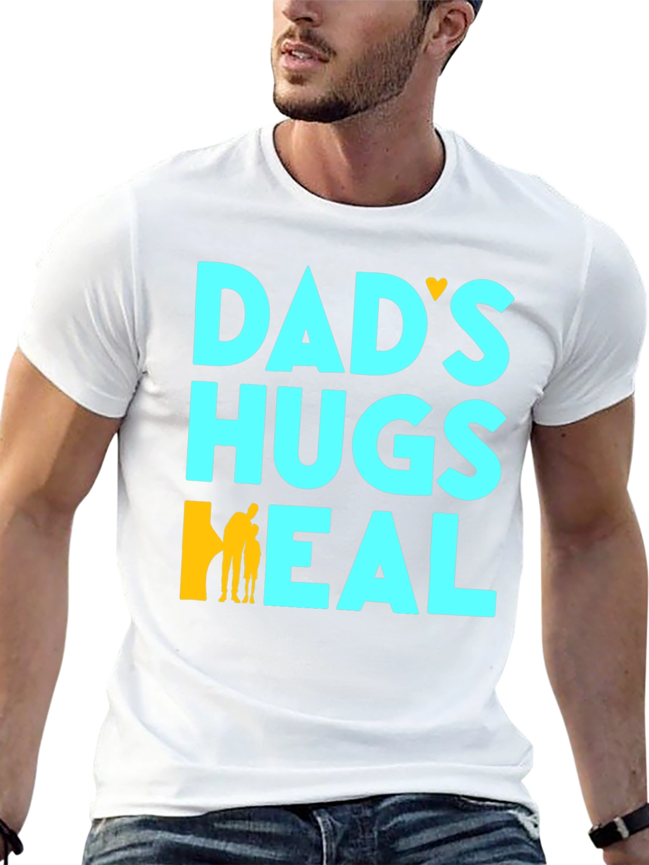 Dads Hugs Heal Black T-Shirt