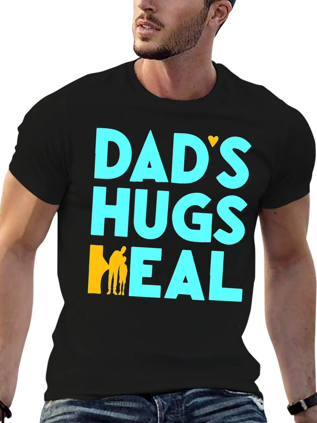 Dads Hugs Heal Black T-Shirt