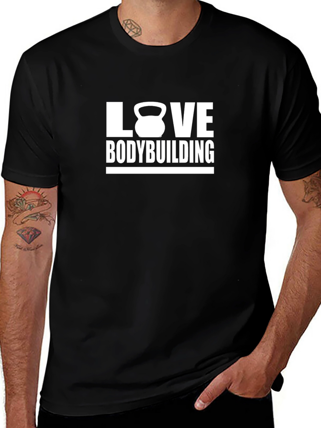 Love Bodybuilding Black T-Shirt Gym Motivation