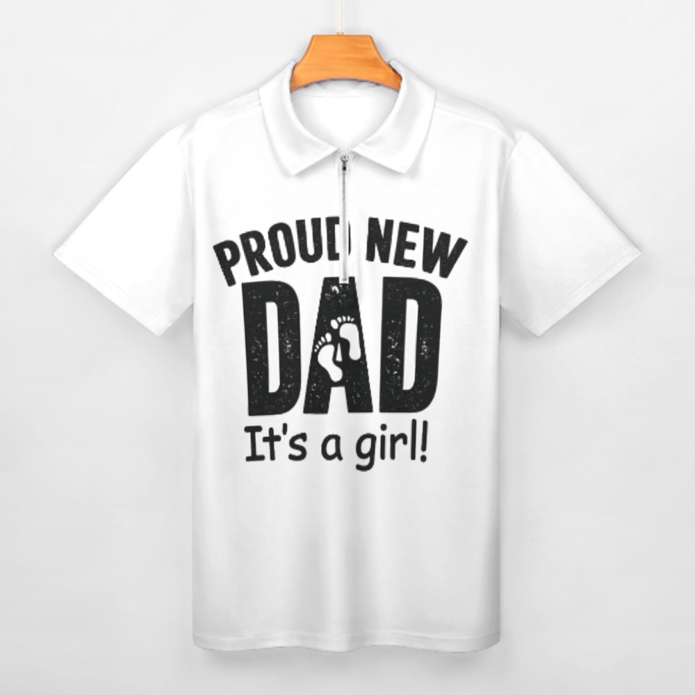 Proud New Dad It’s a Girl Graphic T-Shirt | Baby Girl Announcement Fatherhood Celebration Tee(z911)
