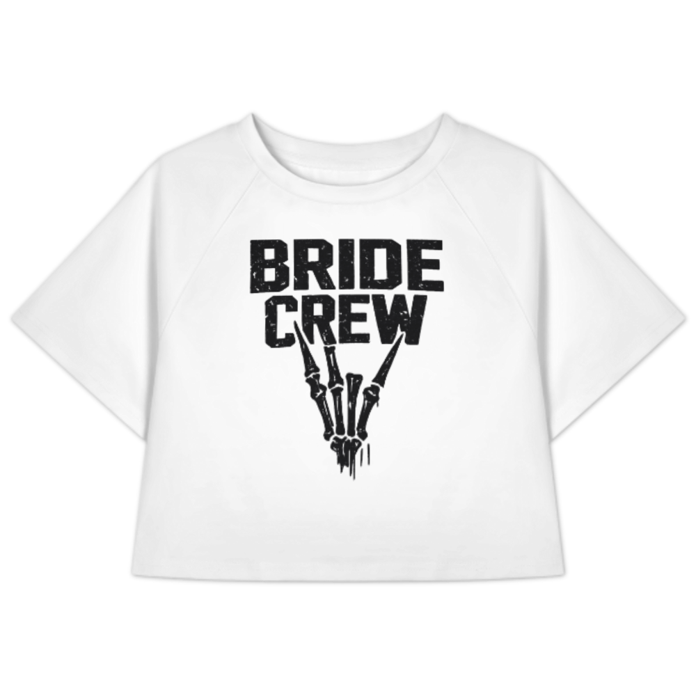 Bride Crew Skeleton Hand Rock Sign Shirt | Gothic Bachelorette Party Graphic Tee(z897)