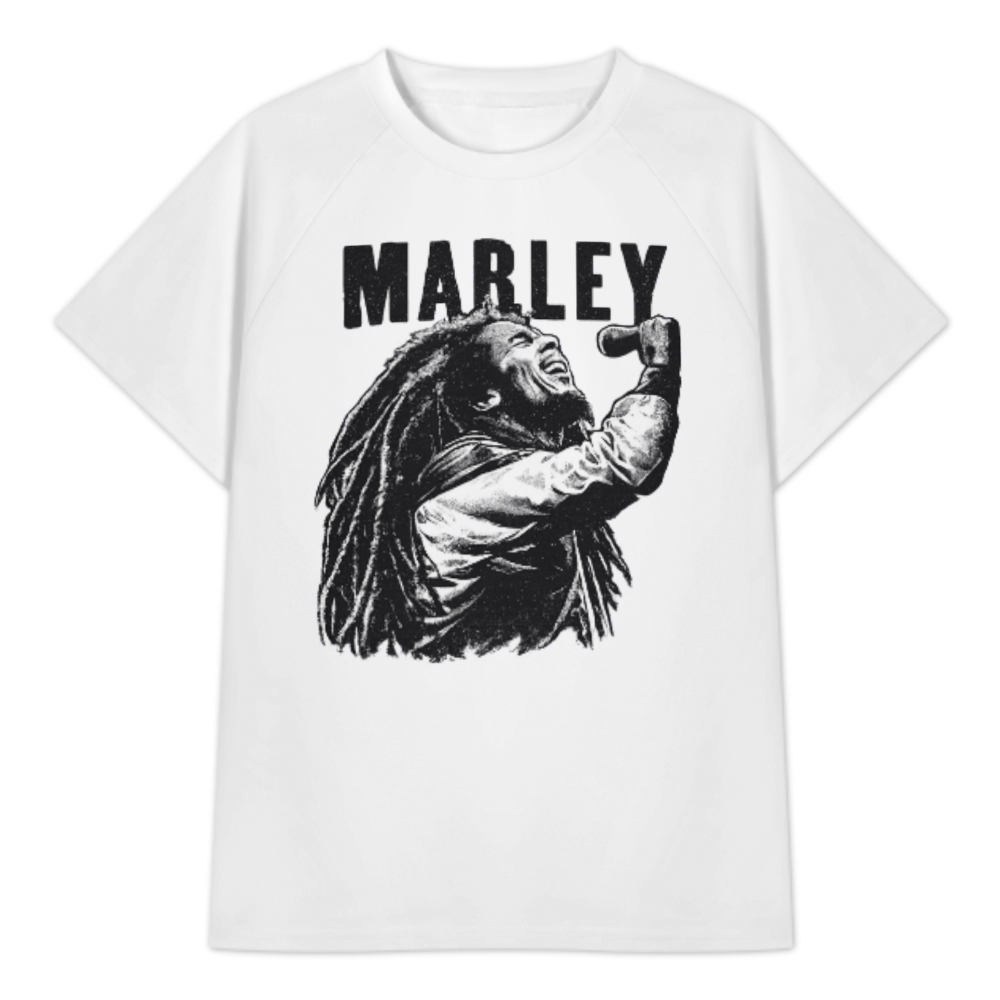 Marley Vintage Reggae Music Graphic T-Shirt | Retro Jamaican Legend Fan Tee(z904)
