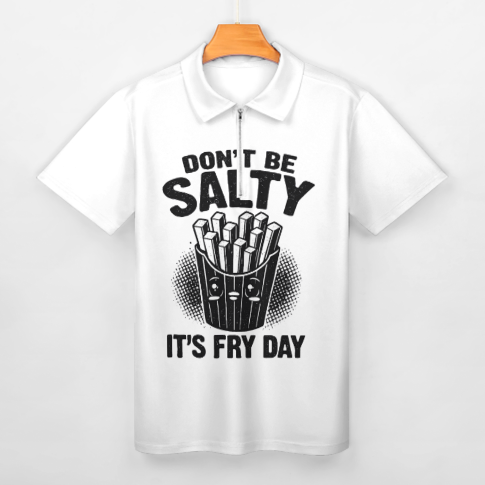 Don't Be Salty It's Fry Day Funny French Fries T-Shirt | Cute Food Pun Graphic Tee(z917)