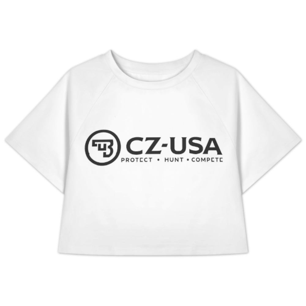CZ-USA Protect Hunt Compete Crop Tee | Tactical Outdoor Lifestyle Graphic Shirt(z891)