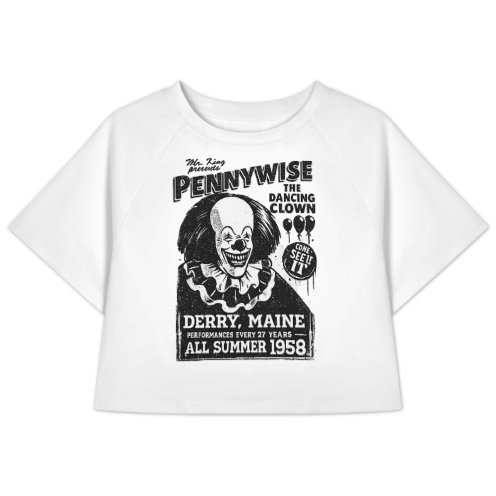 Vintage Pennywise Dancing Clown Graphic Tee | Retro Horror Carnival Inspired Halloween Shirt(z900)