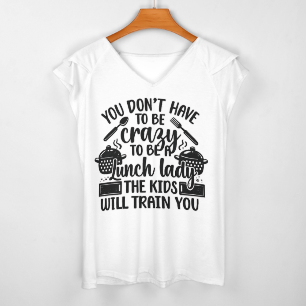 Funny Lunch Lady Graphic Tee – “The Kids Will Train You” School Cafeteria Humor Shirt(z865)