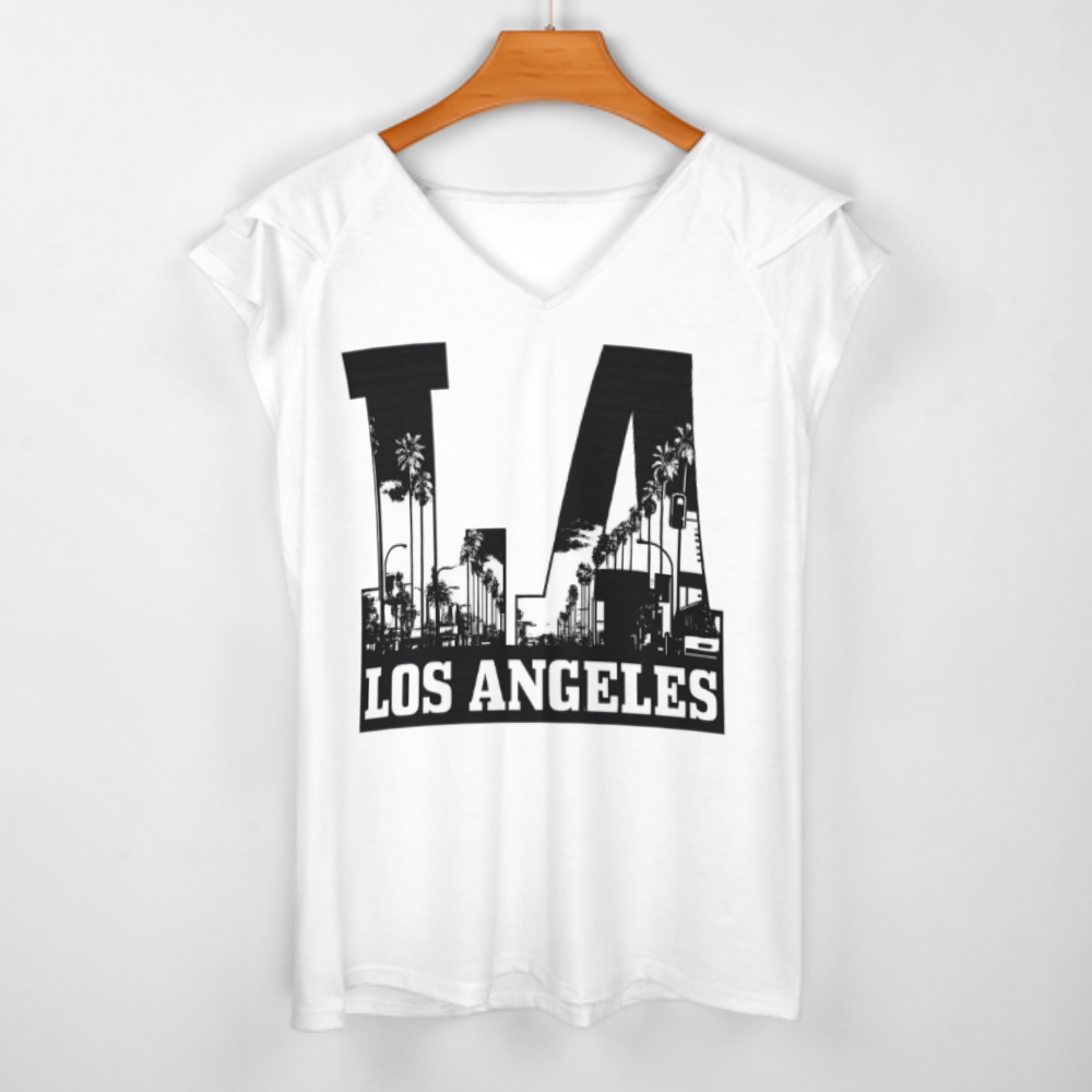 LA Los Angeles Graphic Tee – Urban Palm Tree Streetwear Shirt for Women(z863)