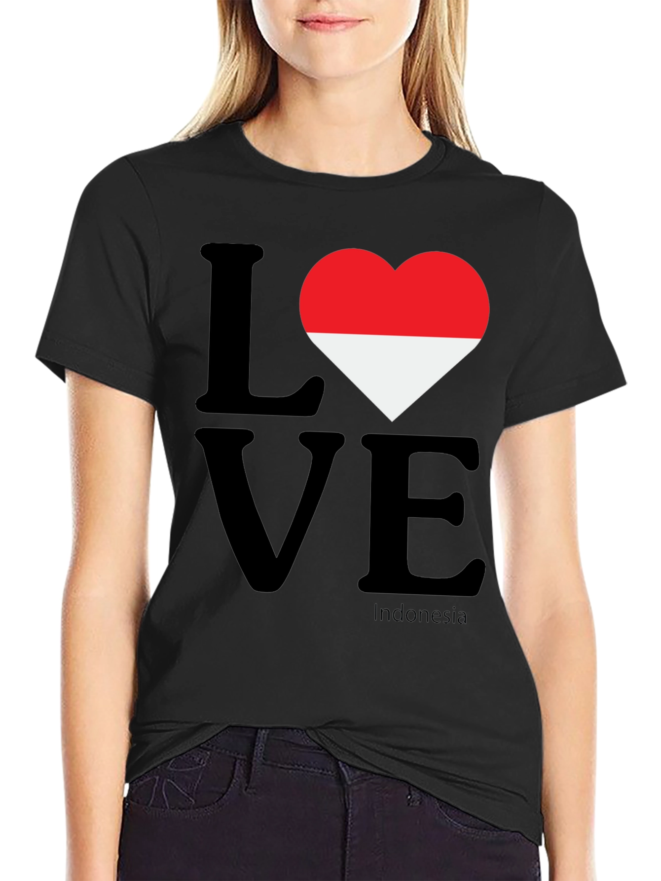 Love Indonesia Graphic T-Shirt - Black