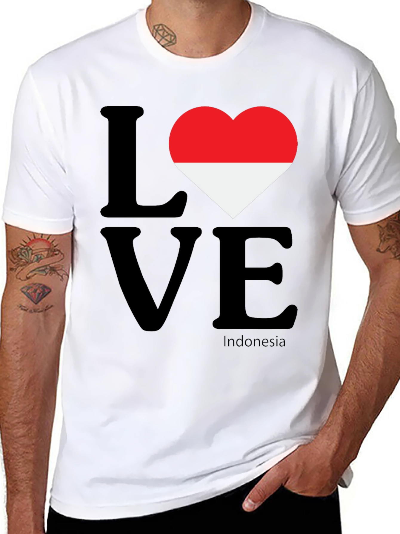 Love Indonesia Graphic T-Shirt - Black