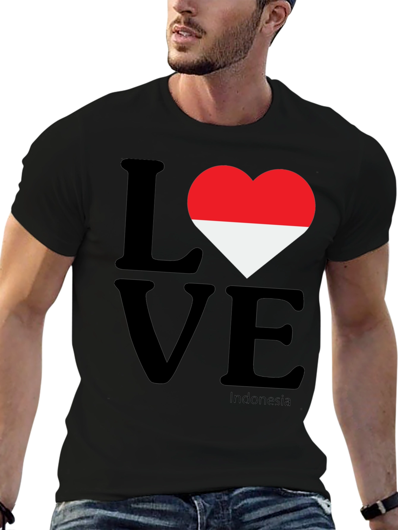 Love Indonesia Graphic T-Shirt - Black