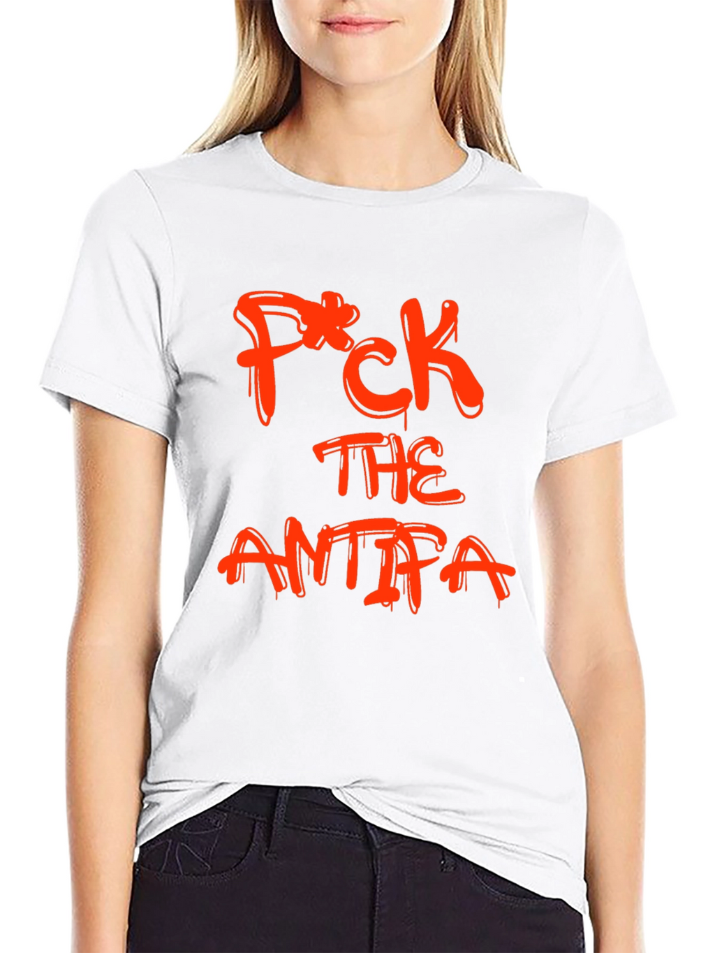 Black Tee - F*CK THE ANTIFA Slogan