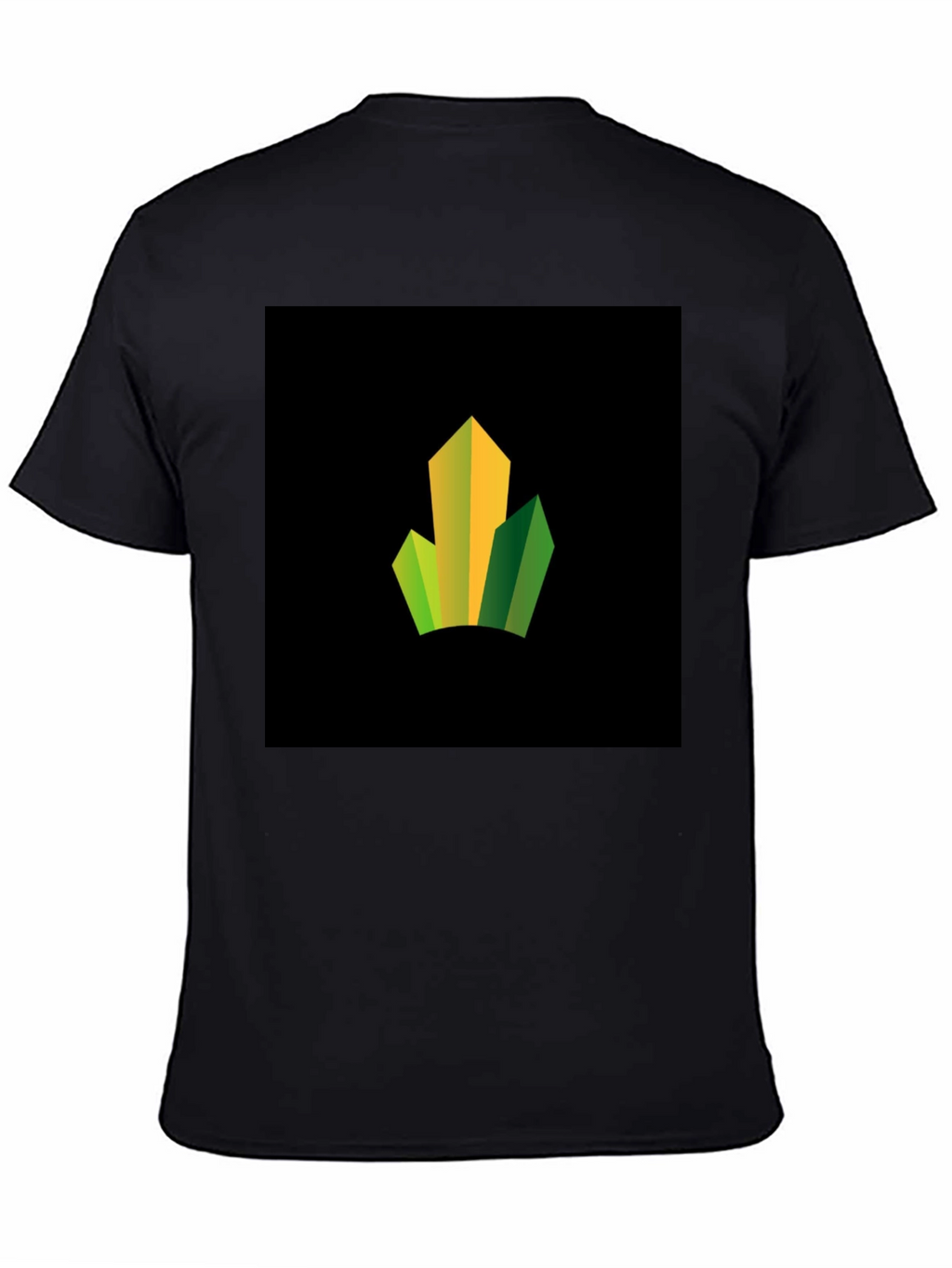 Modern Geometric Peaks Graphic Black T-Shirt