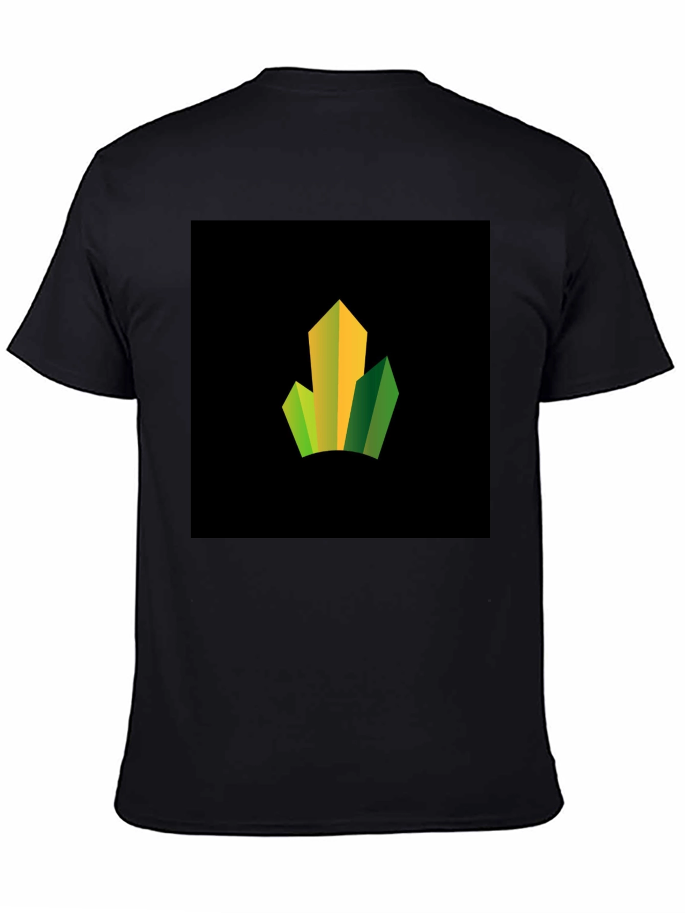 Modern Geometric Peaks Graphic Black T-Shirt